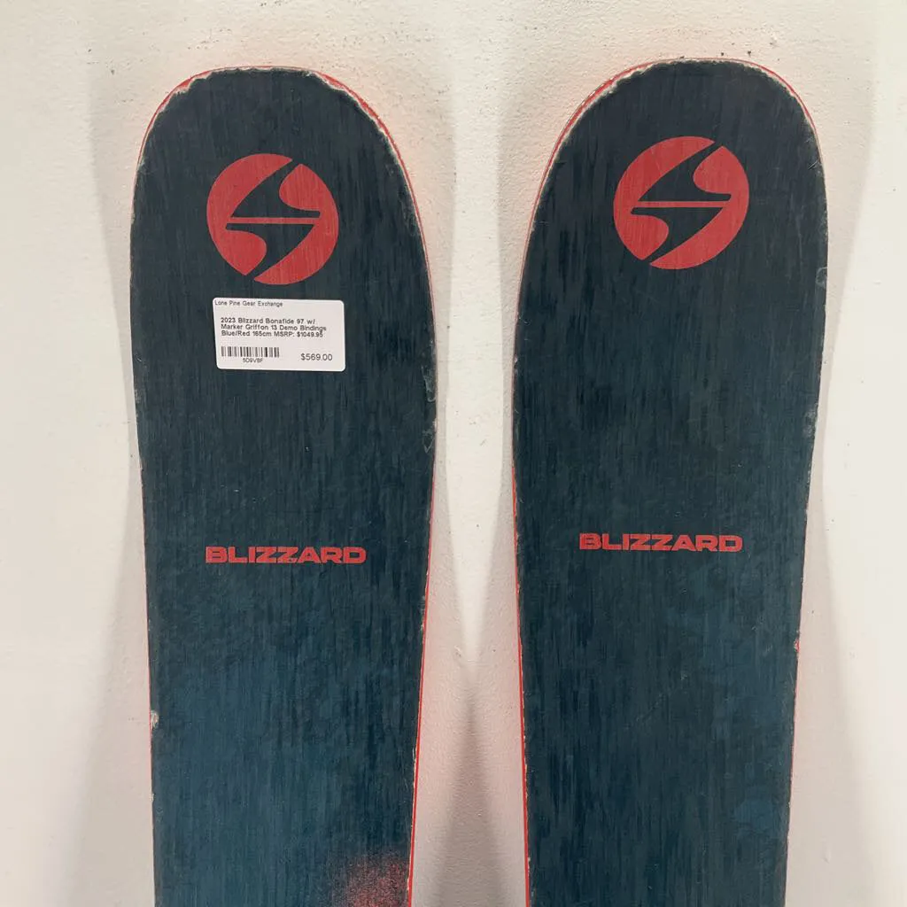2023 Blizzard Bonafide 97 w/ Marker Griffon 13 Demo Bindings