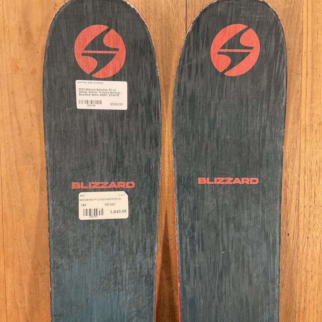 2023 Blizzard Bonafide 97 w/ Marker Griffon 13 Demo Bindings
