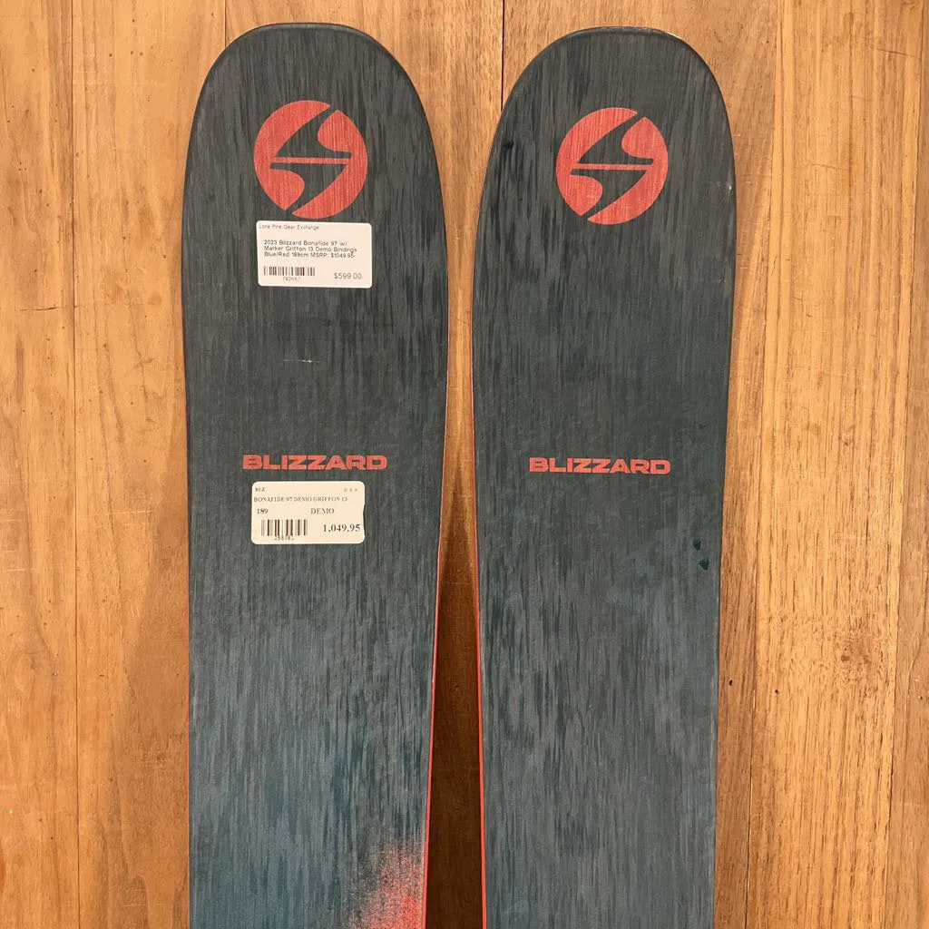 2023 Blizzard Bonafide 97 w/ Marker Griffon 13 Demo Bindings