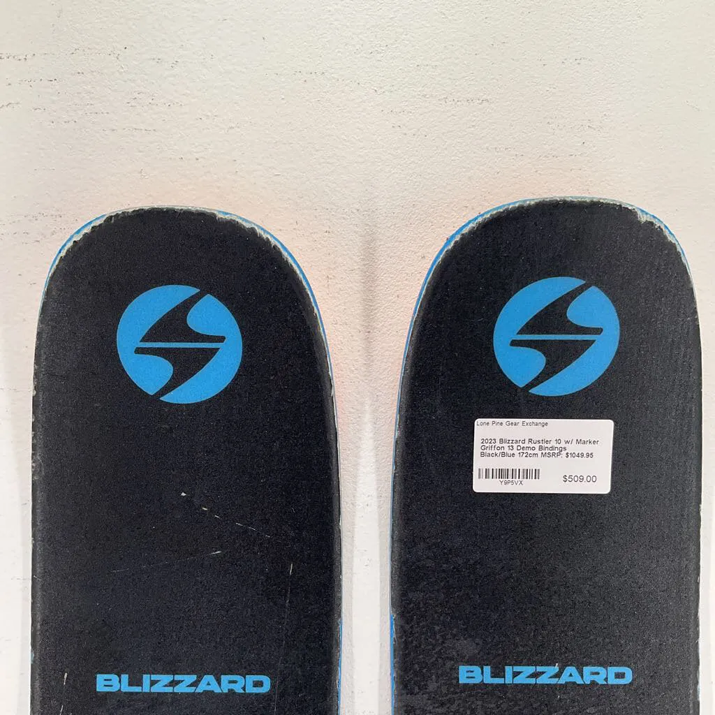 2023 Blizzard Rustler 10 w/ Marker Griffon 13 Demo Bindings