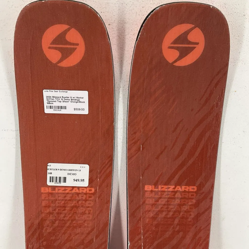 2024 Blizzard Rustler 9 w/ Marker Griffon TCX 13 Demo Bindings *Epoxied Top Sheet*