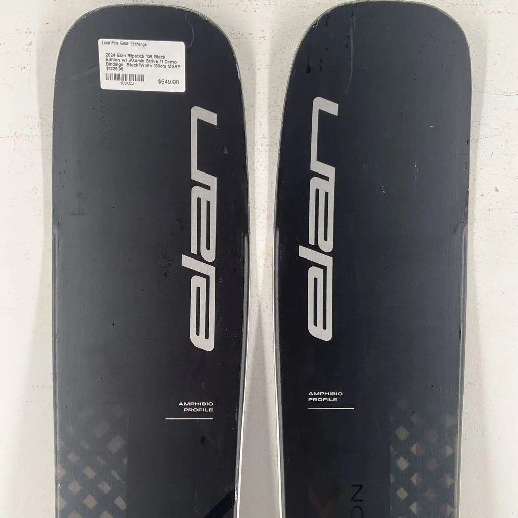 2024 Elan Ripstick 106 Black Edition w/ Atomic Strive 11 Demo Bindings