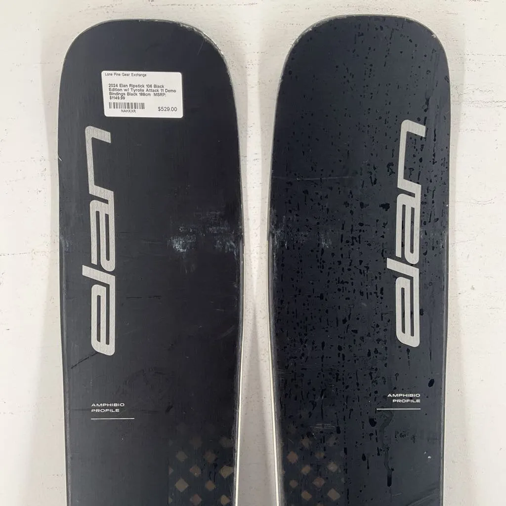 2024 Elan Ripstick 106 Black Edition w/ Tyrolia Attack 11 Demo Bindings