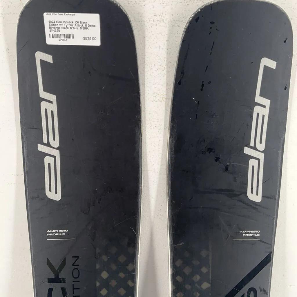 2024 Elan Ripstick 106 Black Edition w/ Tyrolia Attack 11 Demo Bindings