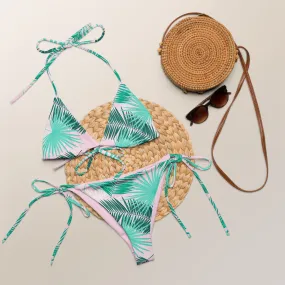 All-over print recycled string bikini