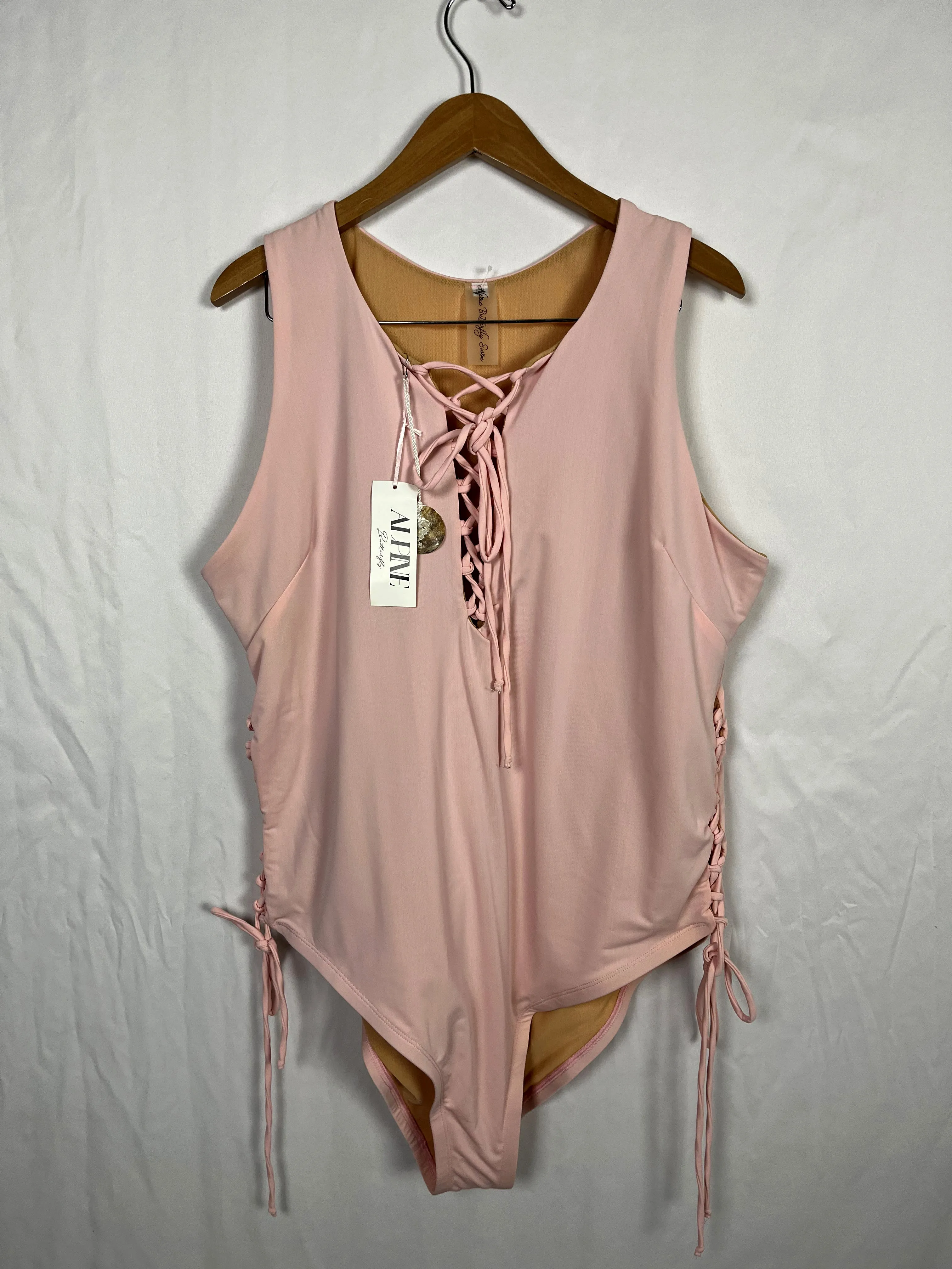 Alpine Butterfly Swim Size 26W (5X) Light Pink Swimsuit NWT