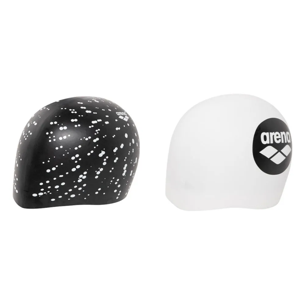 ARENA Adult Reversible Swimming Cap (Black/White Dots)