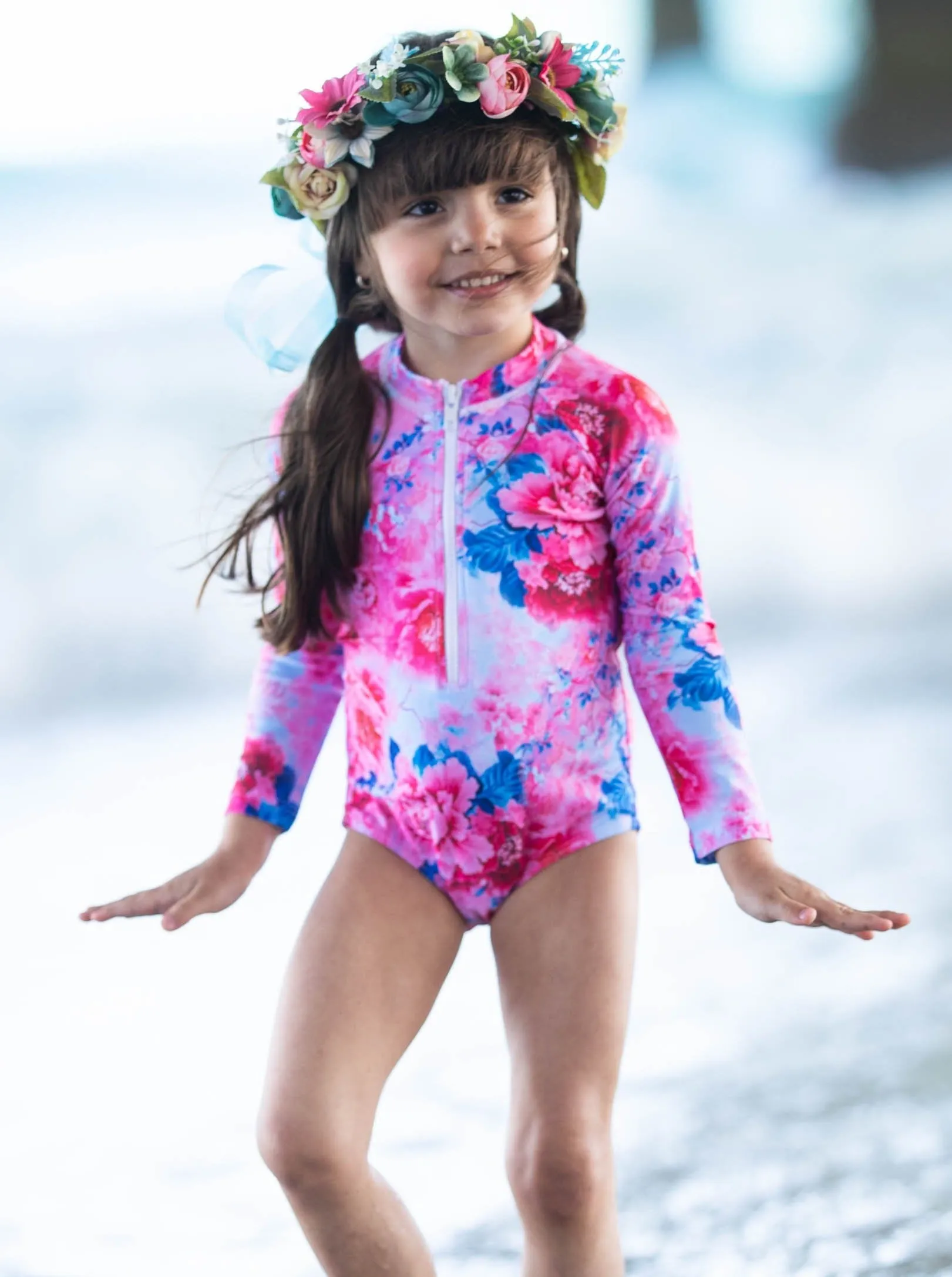 Beauty And The Beach Rash Guard One Piece Swimsuit