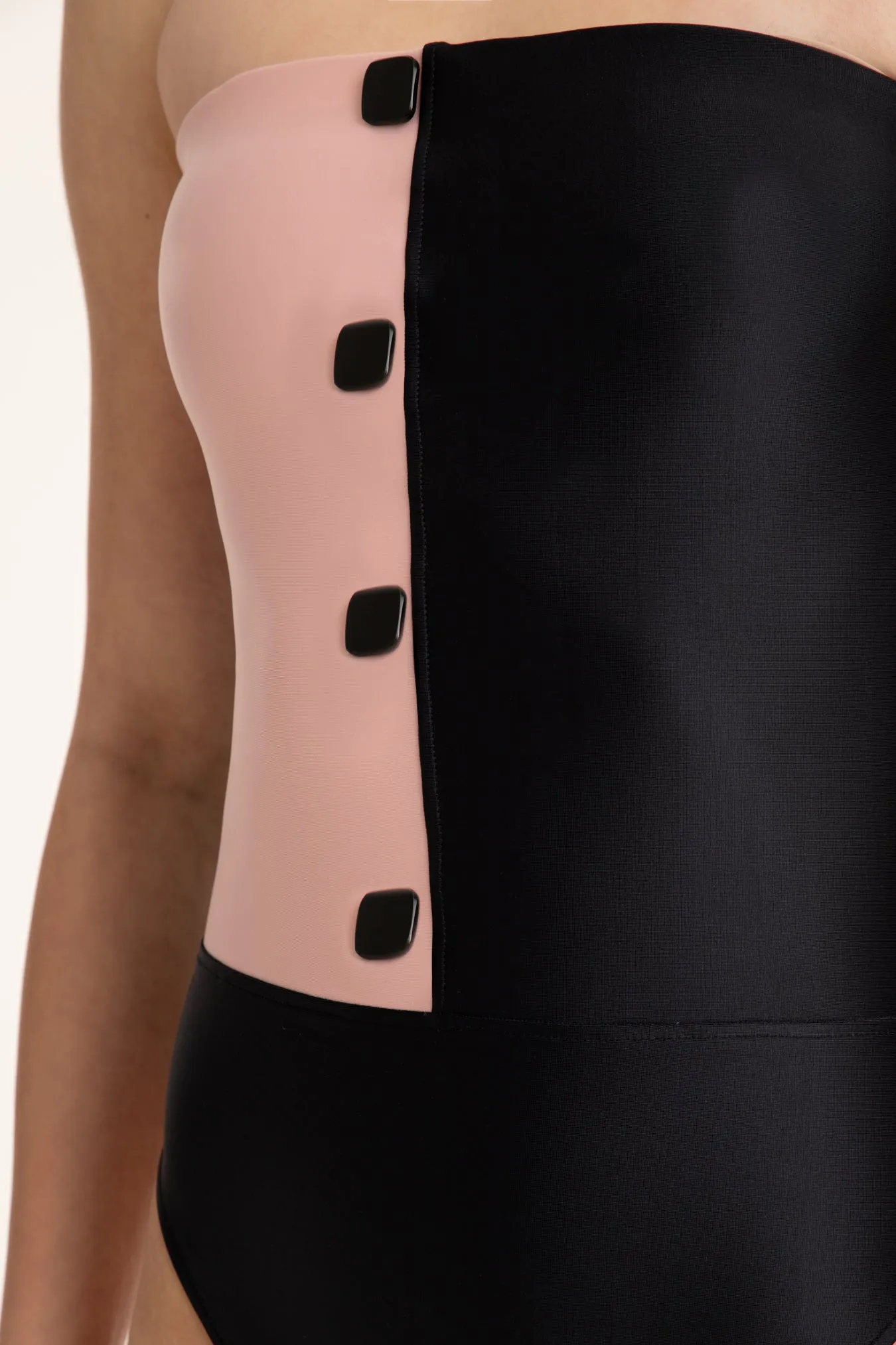 Bicolor Strapless Swimsuit