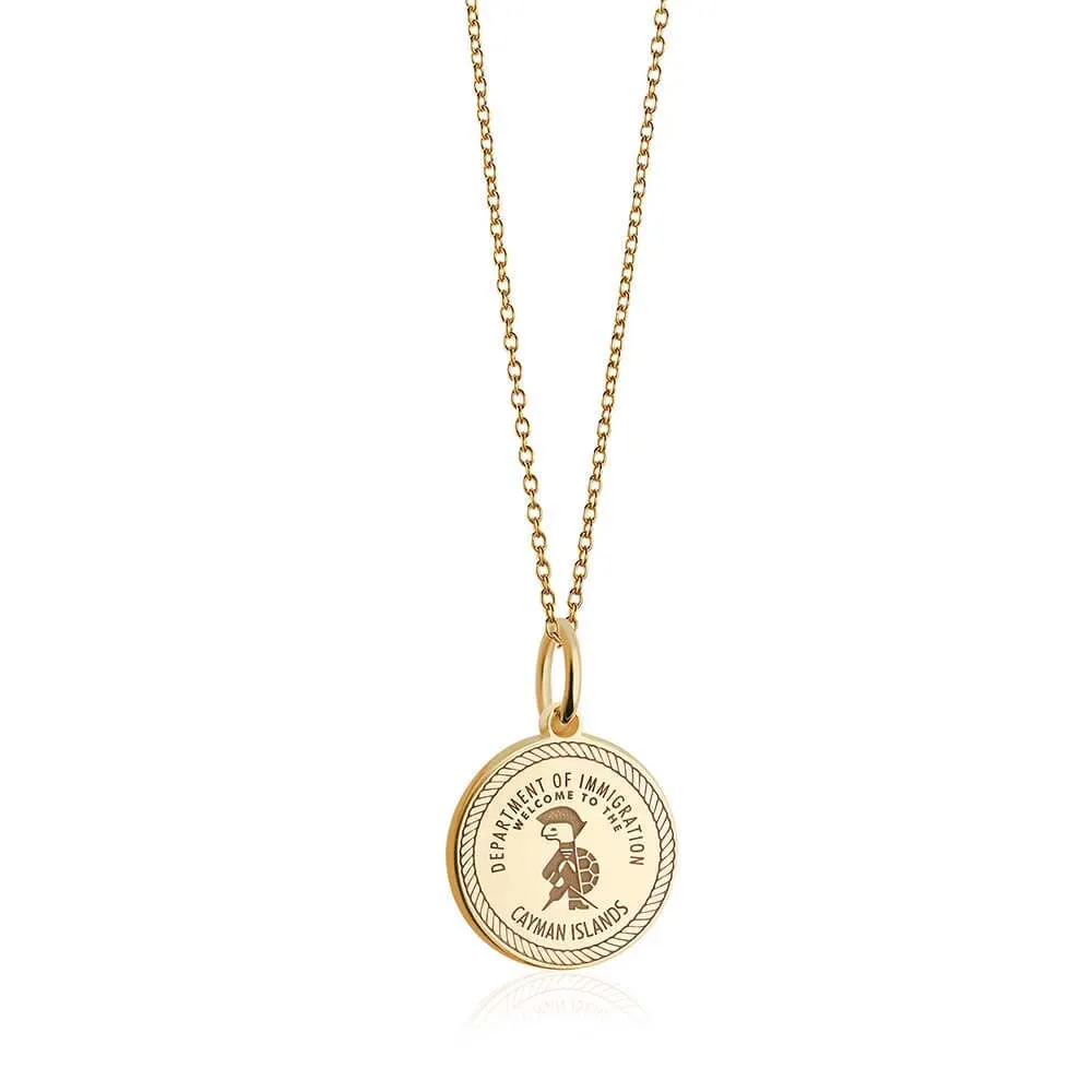 Cayman Islands Passport Stamp Charm Solid Gold