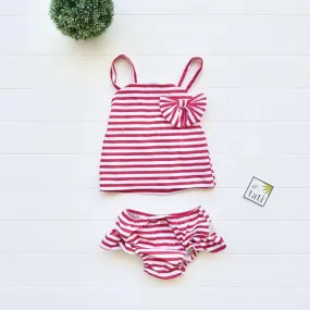 Citrus Swimsuit in Red Stripes Print