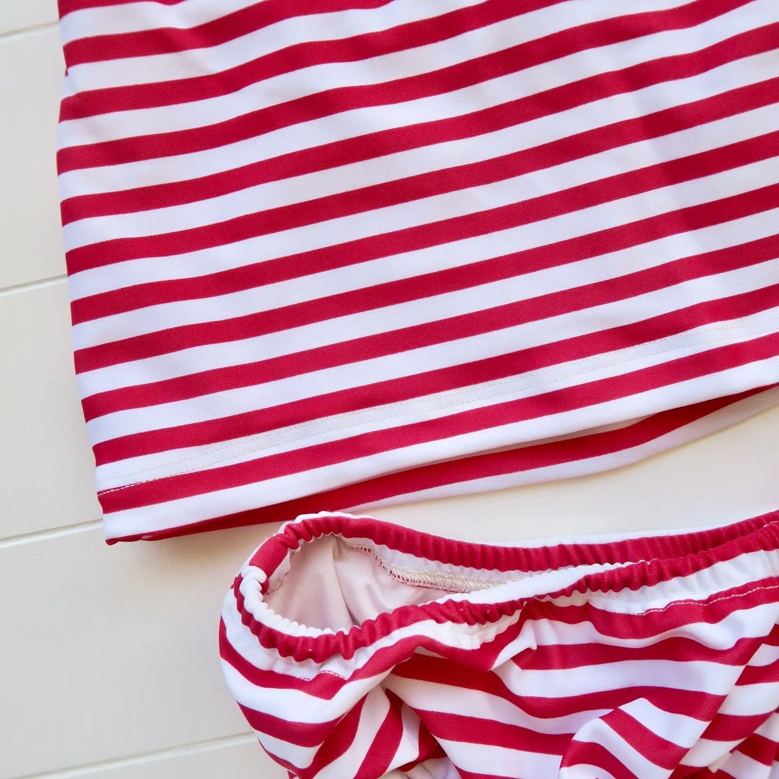 Citrus Swimsuit in Red Stripes Print