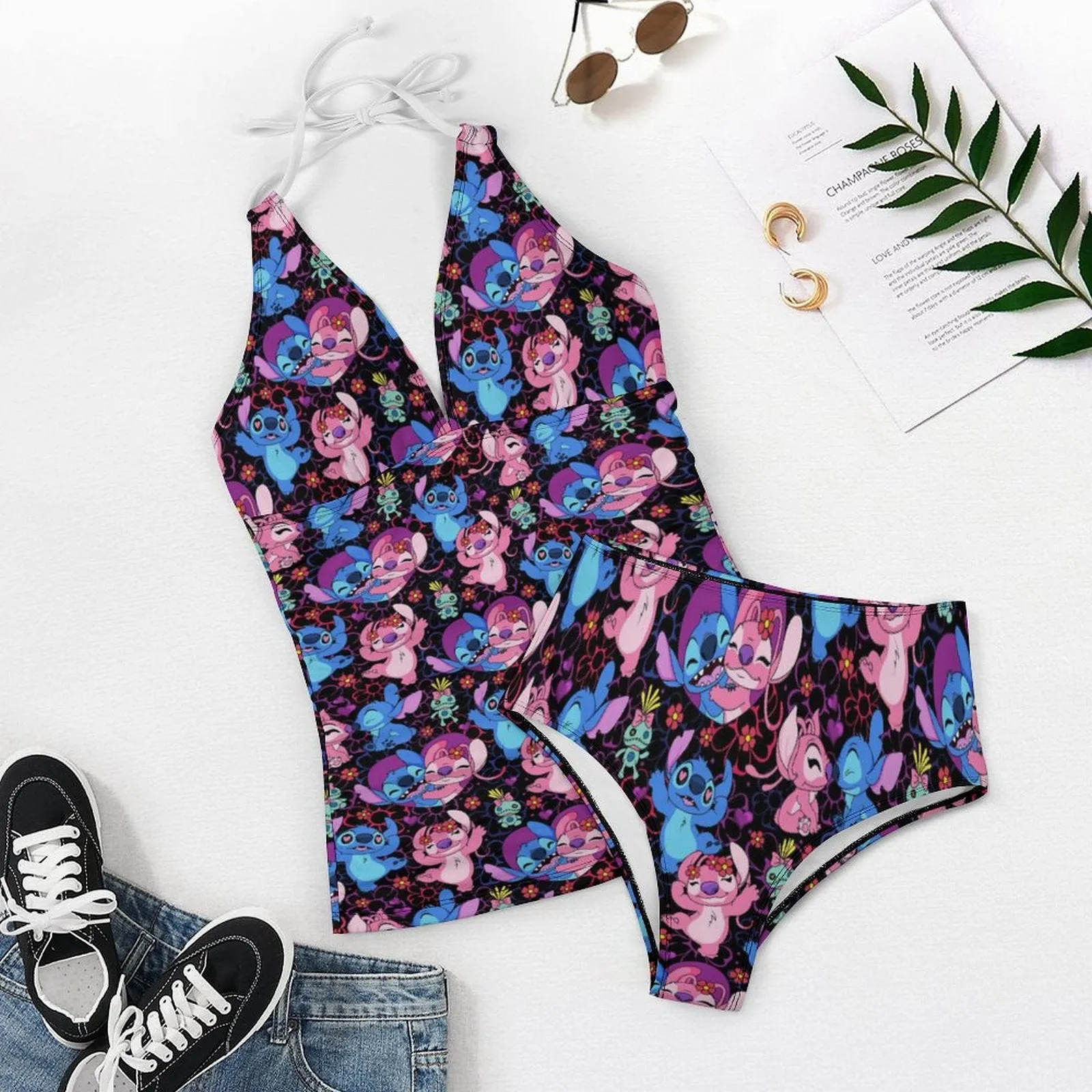 Disney Lilo And Stitch Angel Besties Women's Split Swimsuit
