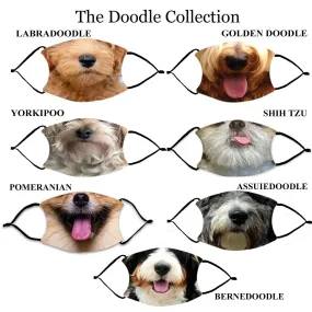 DOODLE DOG FACE Fashion Design Printed Reusable Face Mask collection (Includes 2 FREE filters)