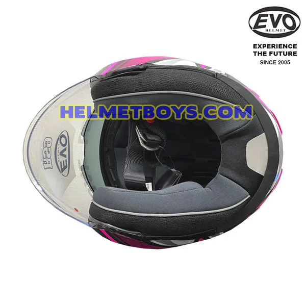 EVO RS9 Motorcycle Sunvisor Helmet FUSCHIA CURVE