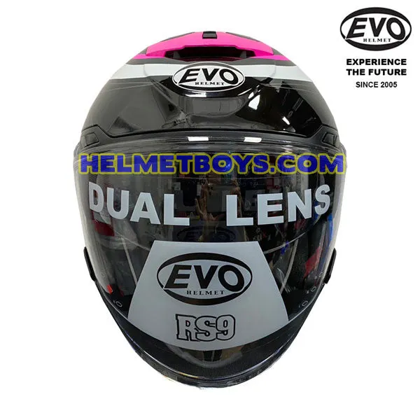 EVO RS9 Motorcycle Sunvisor Helmet FUSCHIA CURVE