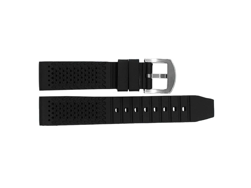 Gnomon Perforated Rubber Strap Black