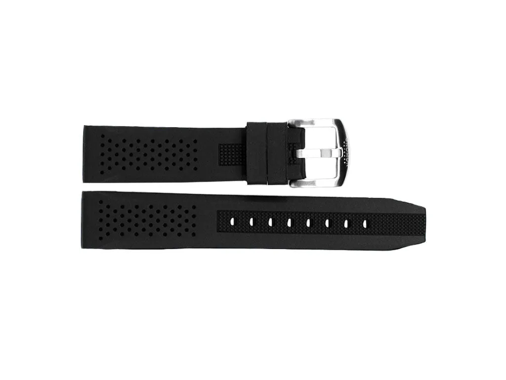 Gnomon Perforated Rubber Strap Black