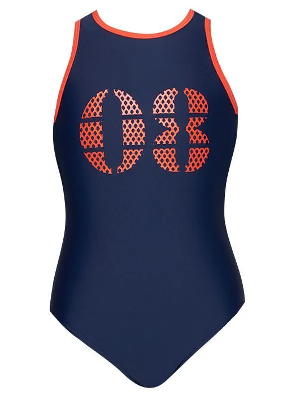 JB10040 JB Sport Girls High Neck Swimsuit - Jets