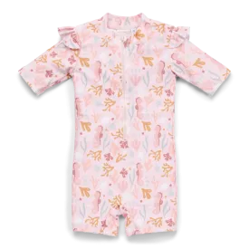 LD Swimsuit Sort Sleeve Coral Sea Girl