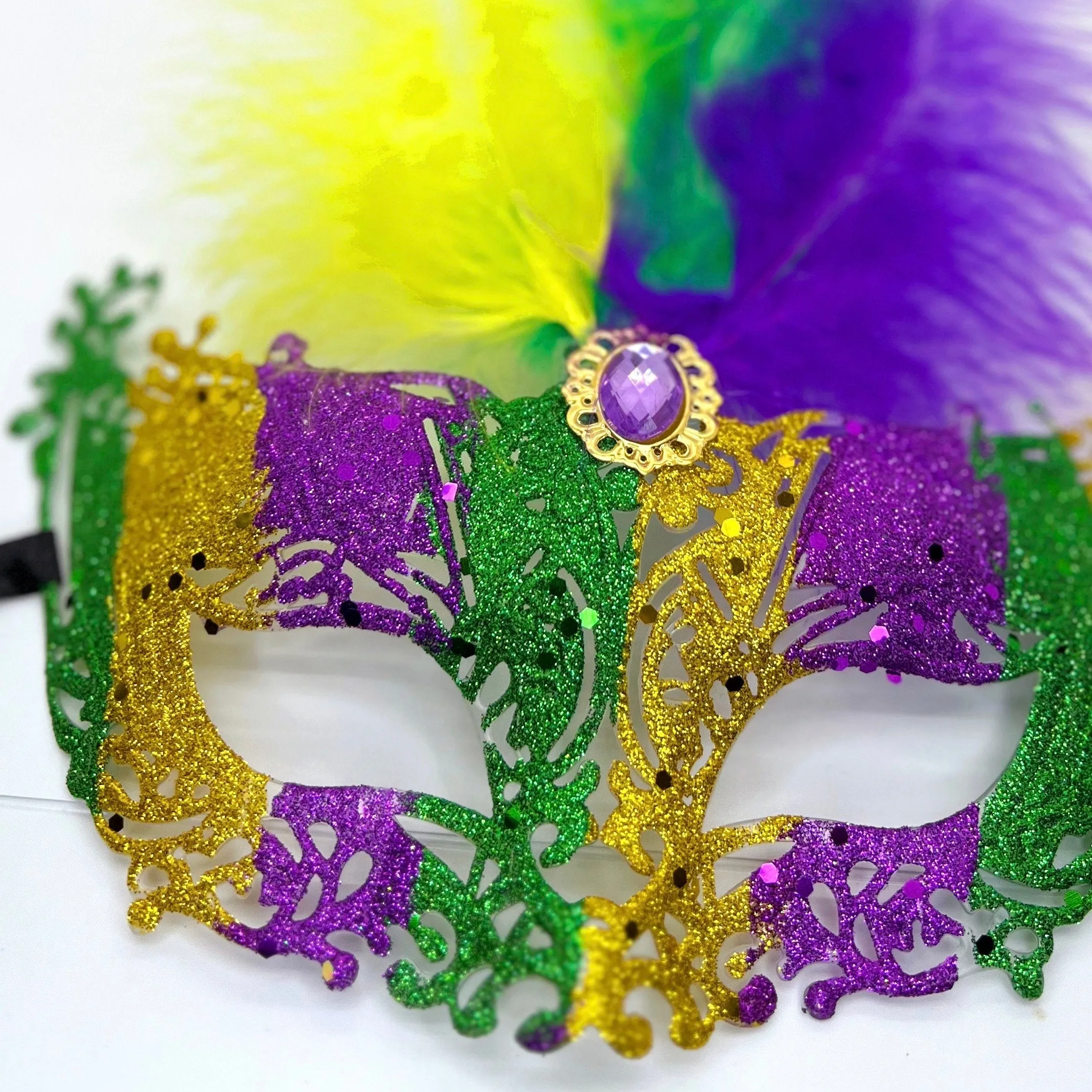 Mardi Gras Mask, Mardi Gras Masquerade, Masquerading Mask, NOLA, Purple Green Gold, Mardi Gras, Parade Outfit, Masquerade Ball, Glitter Mask