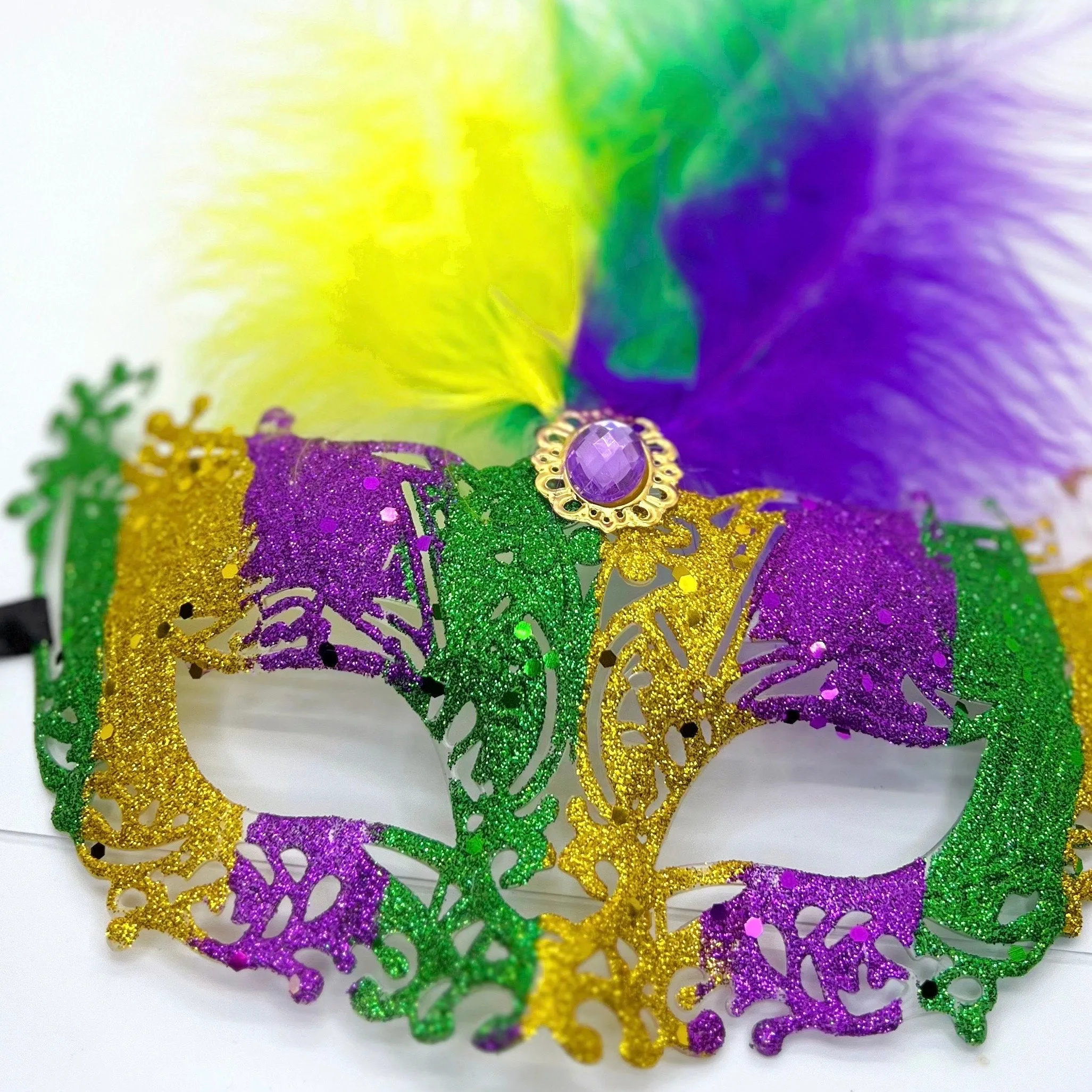 Mardi Gras Mask, Mardi Gras Masquerade, Masquerading Mask, NOLA, Purple Green Gold, Mardi Gras, Parade Outfit, Masquerade Ball, Glitter Mask