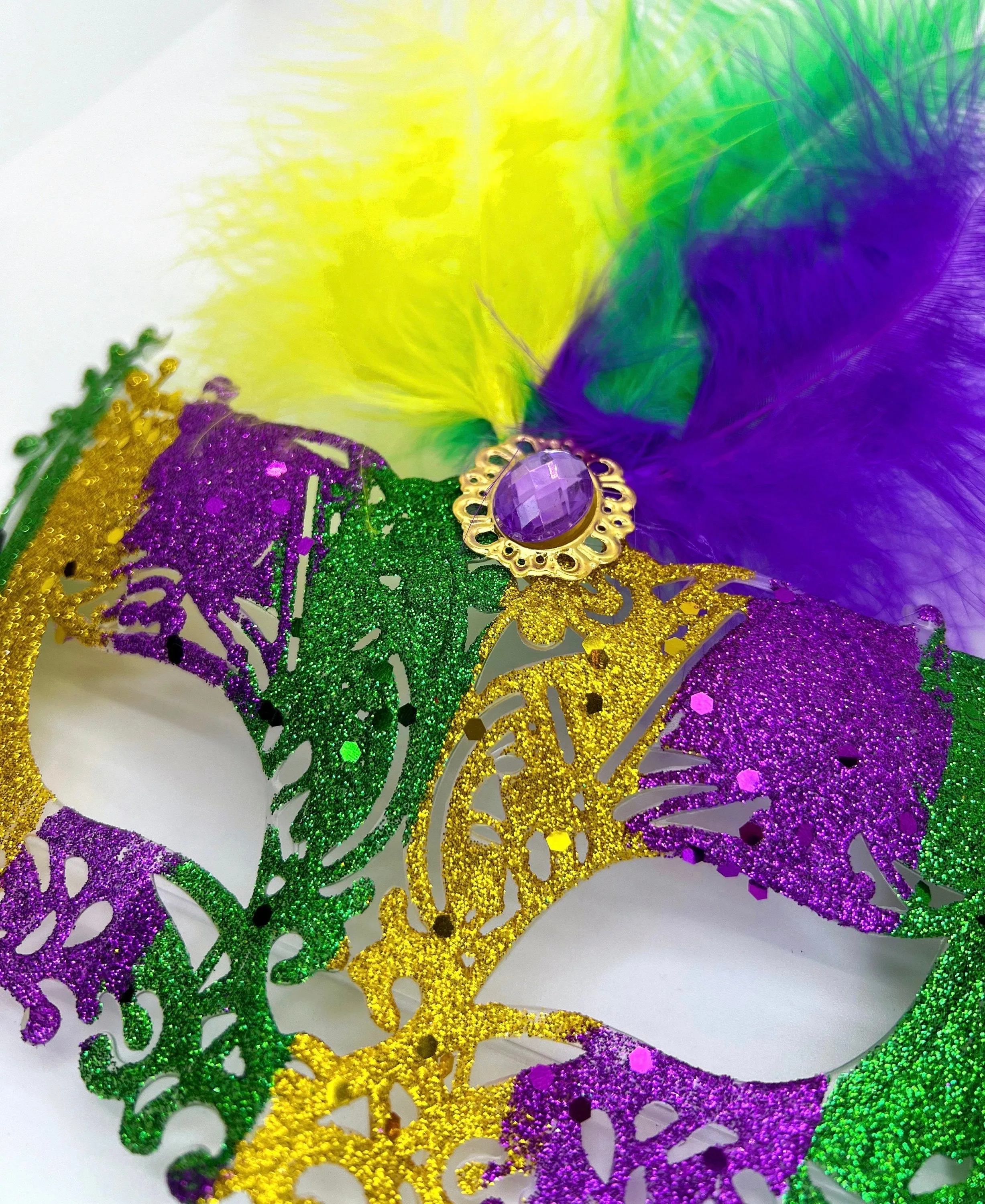 Mardi Gras Mask, Mardi Gras Masquerade, Masquerading Mask, NOLA, Purple Green Gold, Mardi Gras, Parade Outfit, Masquerade Ball, Glitter Mask