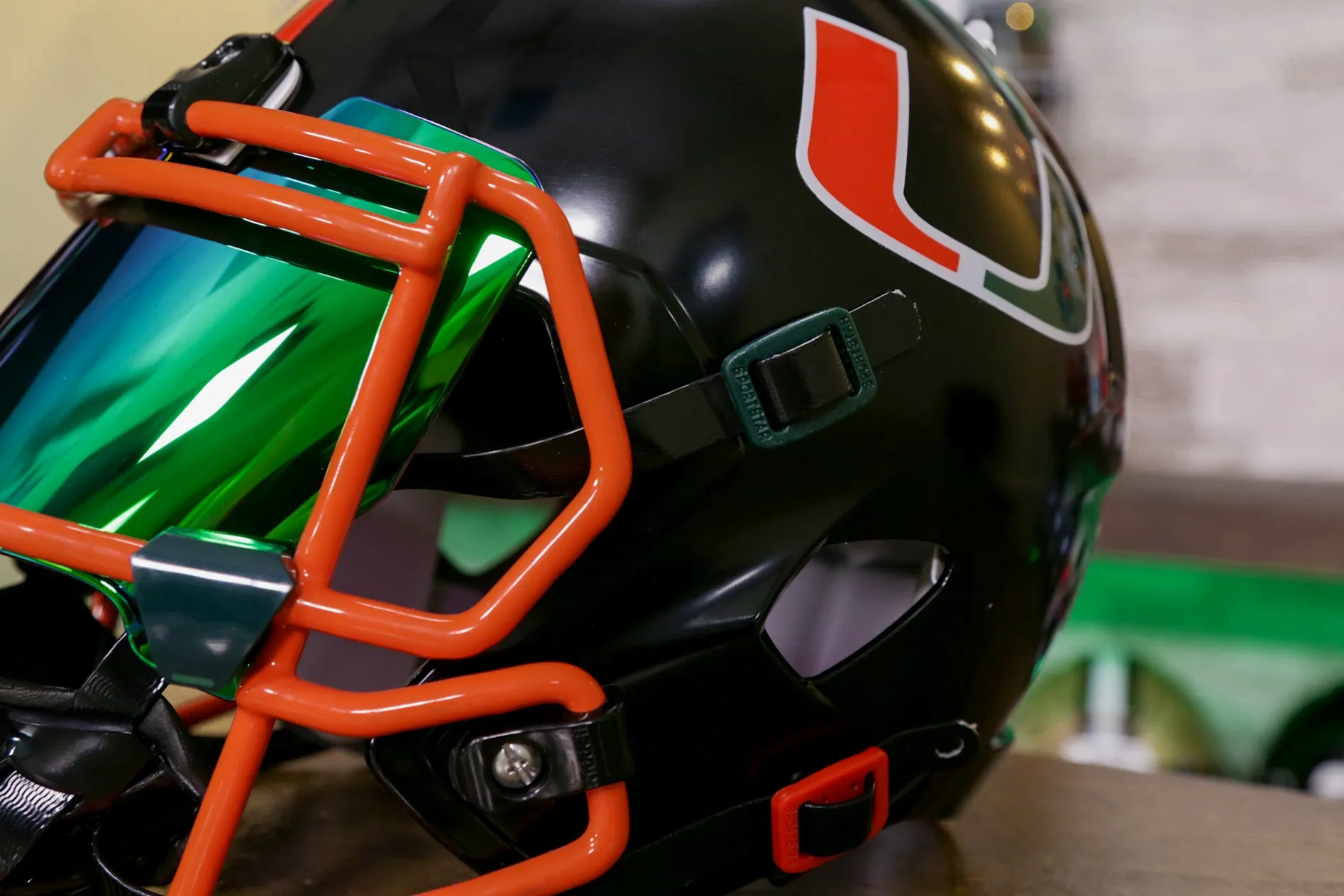 Miami Hurricanes Riddell Speed Replica Helmet - GG Edition 00381
