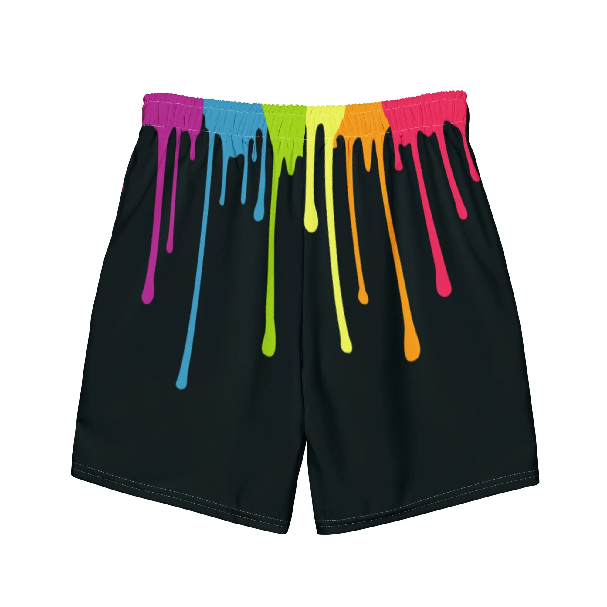 Rainbow Paint Drips Swimming Trunks
