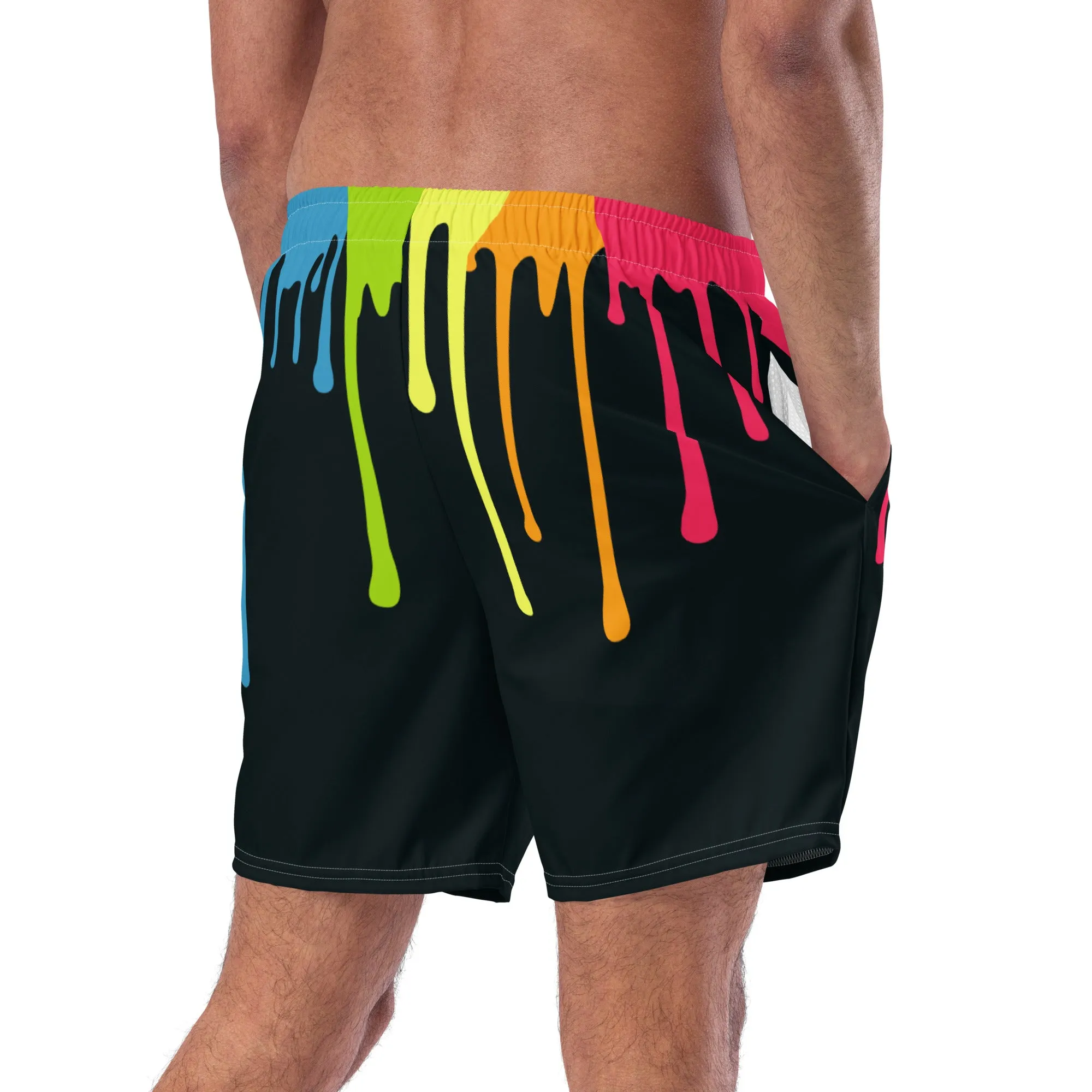 Rainbow Paint Drips Swimming Trunks