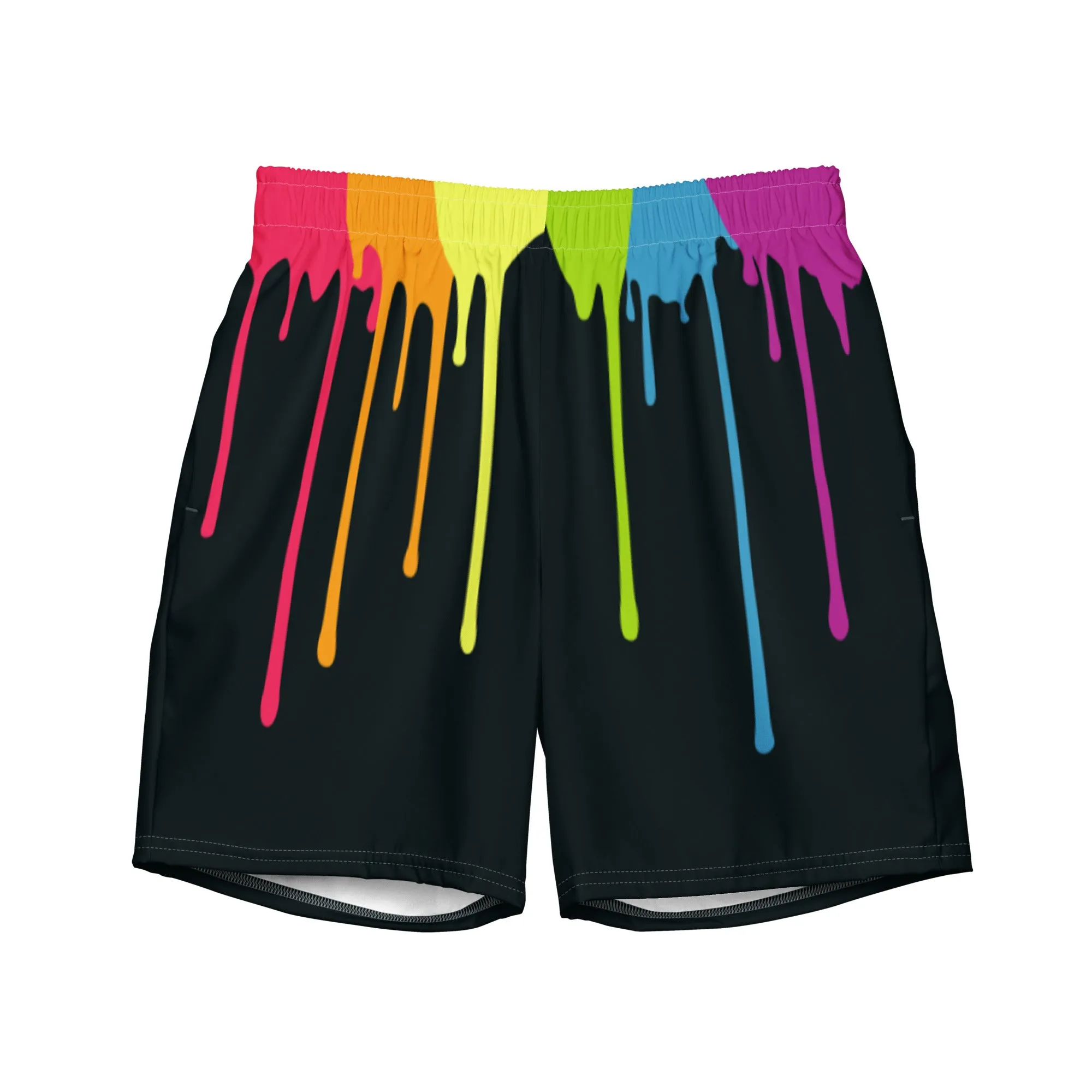 Rainbow Paint Drips Swimming Trunks