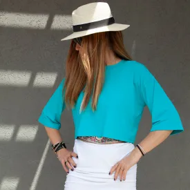 Swimsuit - Cropped Tshirt TS2001S -Turquoise