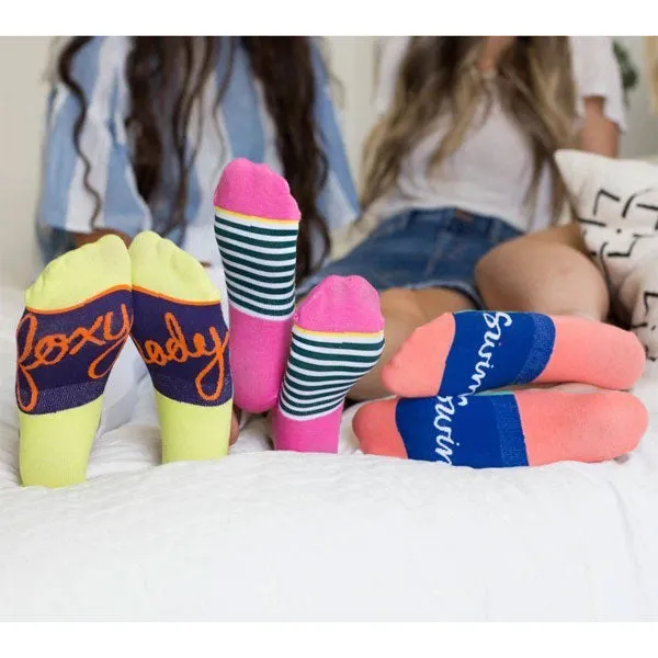 Unisex Happy Vibes No Show Socks (3 Pack)