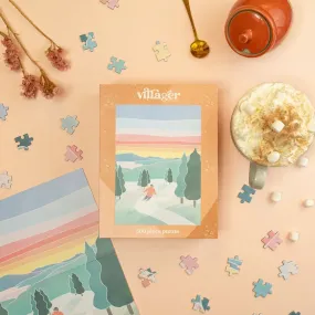 VILLAGER PUZZLES - SKI AU COUCHER DU SOLEIL - 500 MORCEAUX
