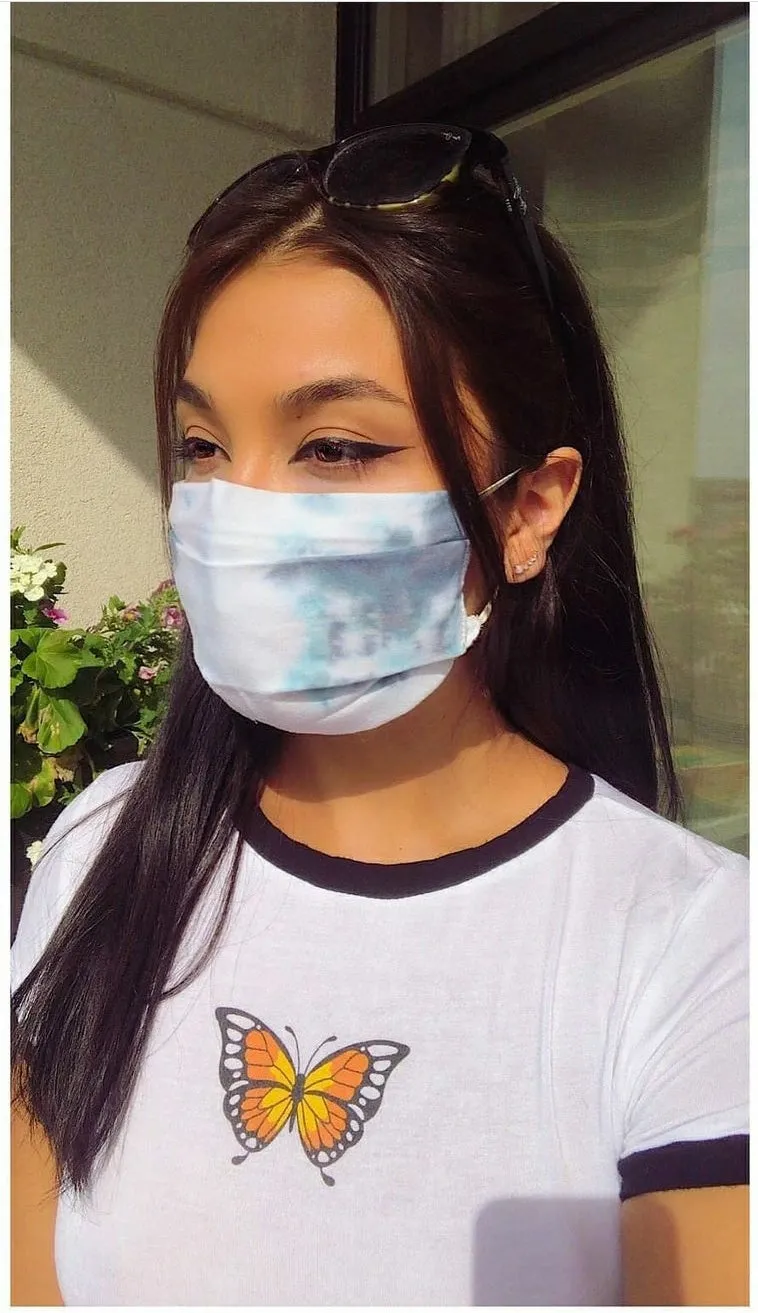 Yeg Face Mask Blue Tie Dye